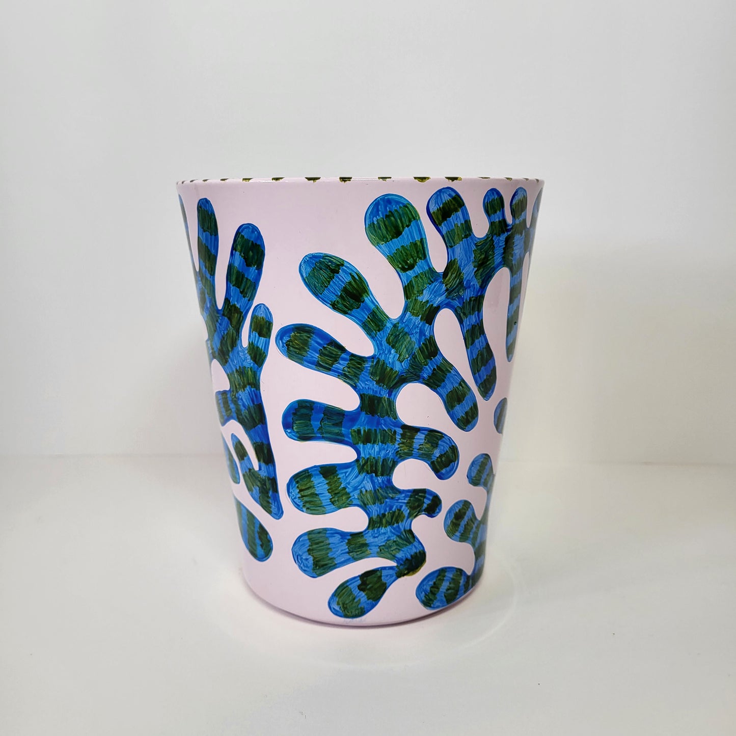 Lavender Pink Hand Painted Ceramic Planter