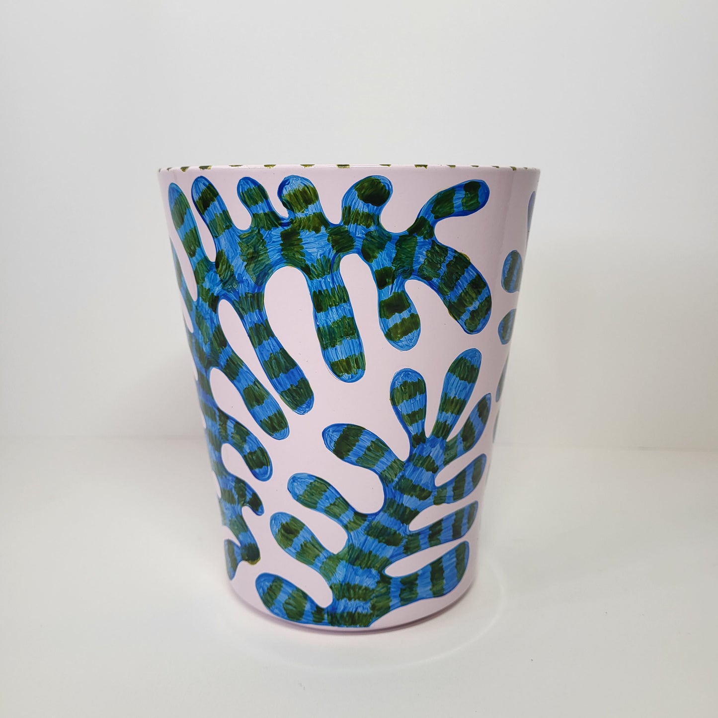 Lavender Pink Hand Painted Ceramic Planter