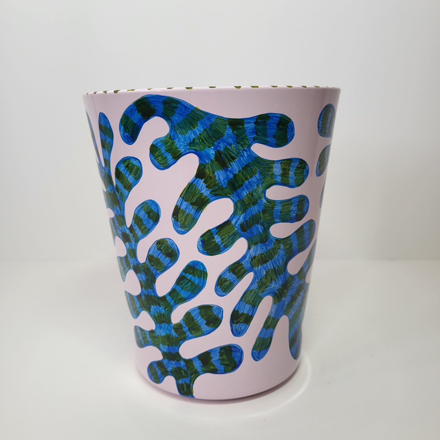 Lavender Pink Hand Painted Ceramic Planter