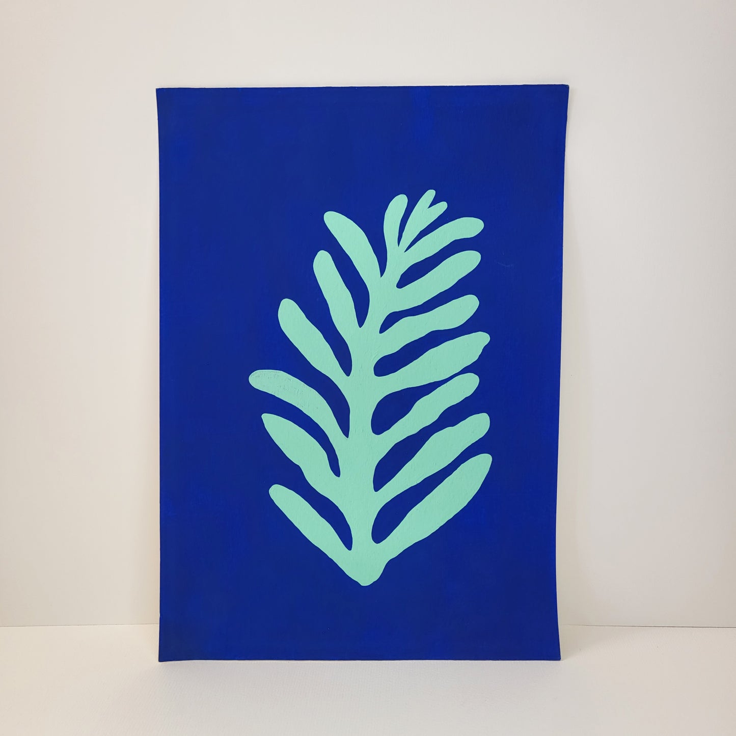 Cobalt Leaf Painting