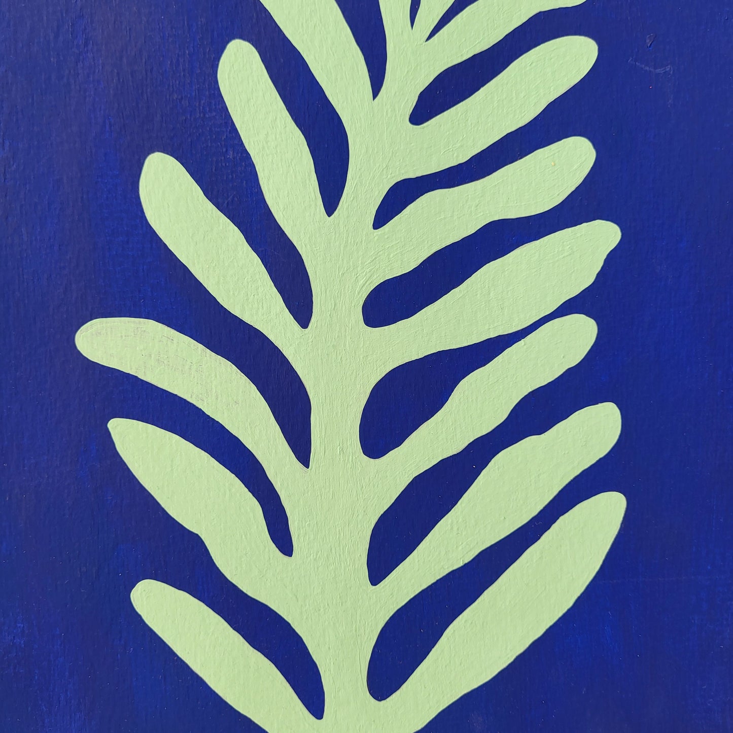 Cobalt Leaf Painting