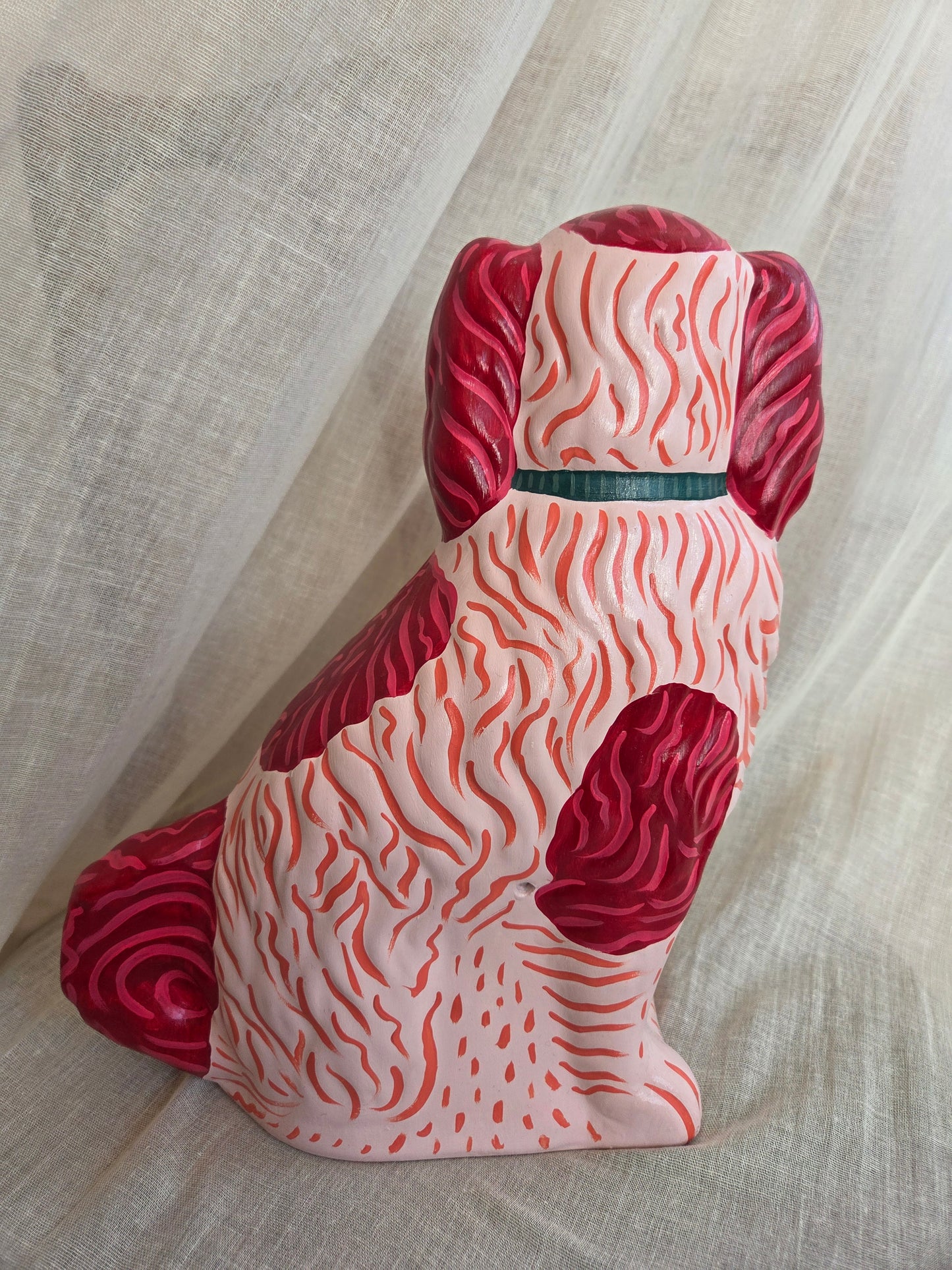 Large Hand Painted Pair of Mantle Dogs