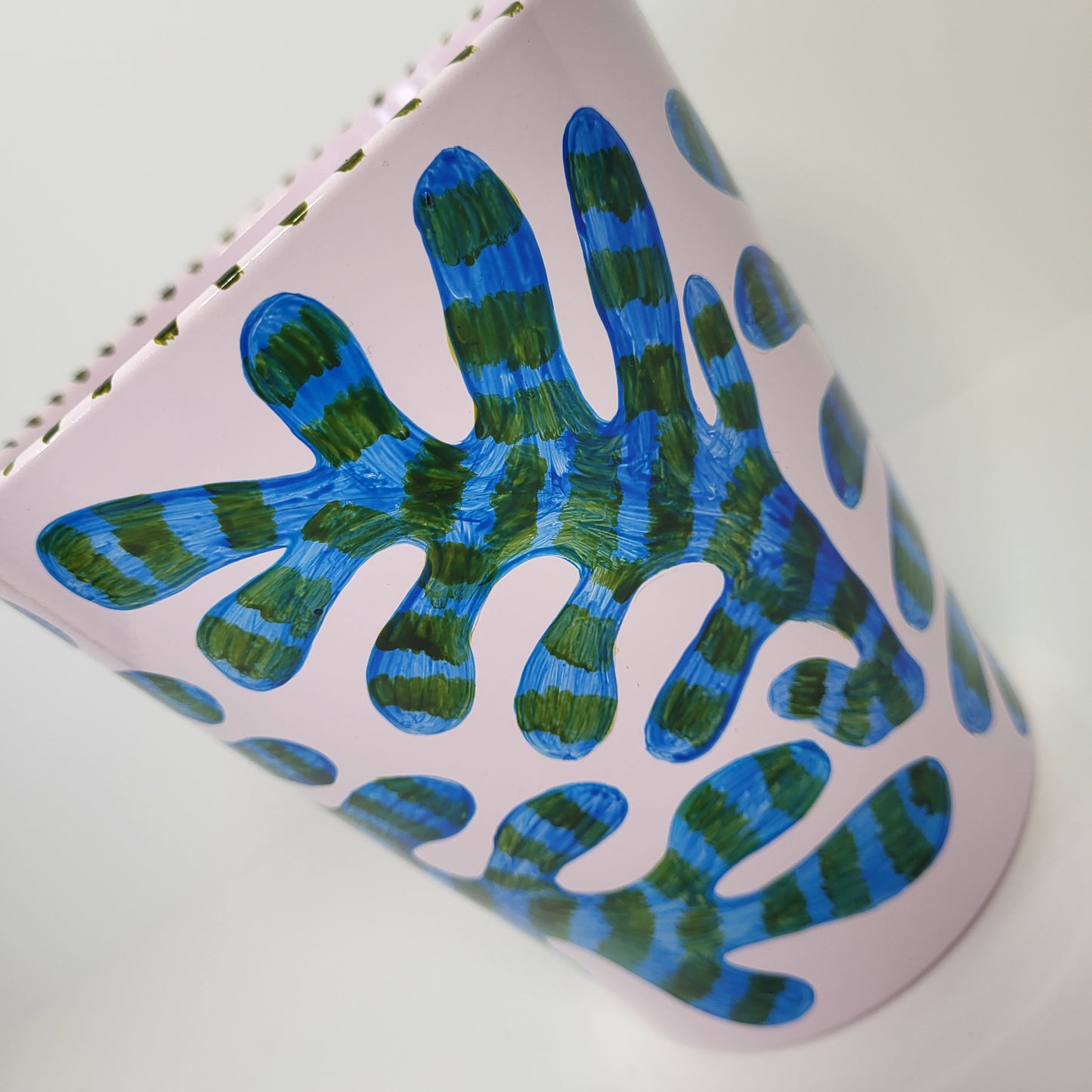 Lavender Pink Hand Painted Ceramic Planter