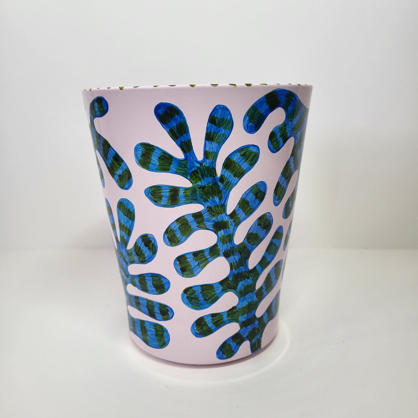 Lavender Pink Hand Painted Ceramic Planter
