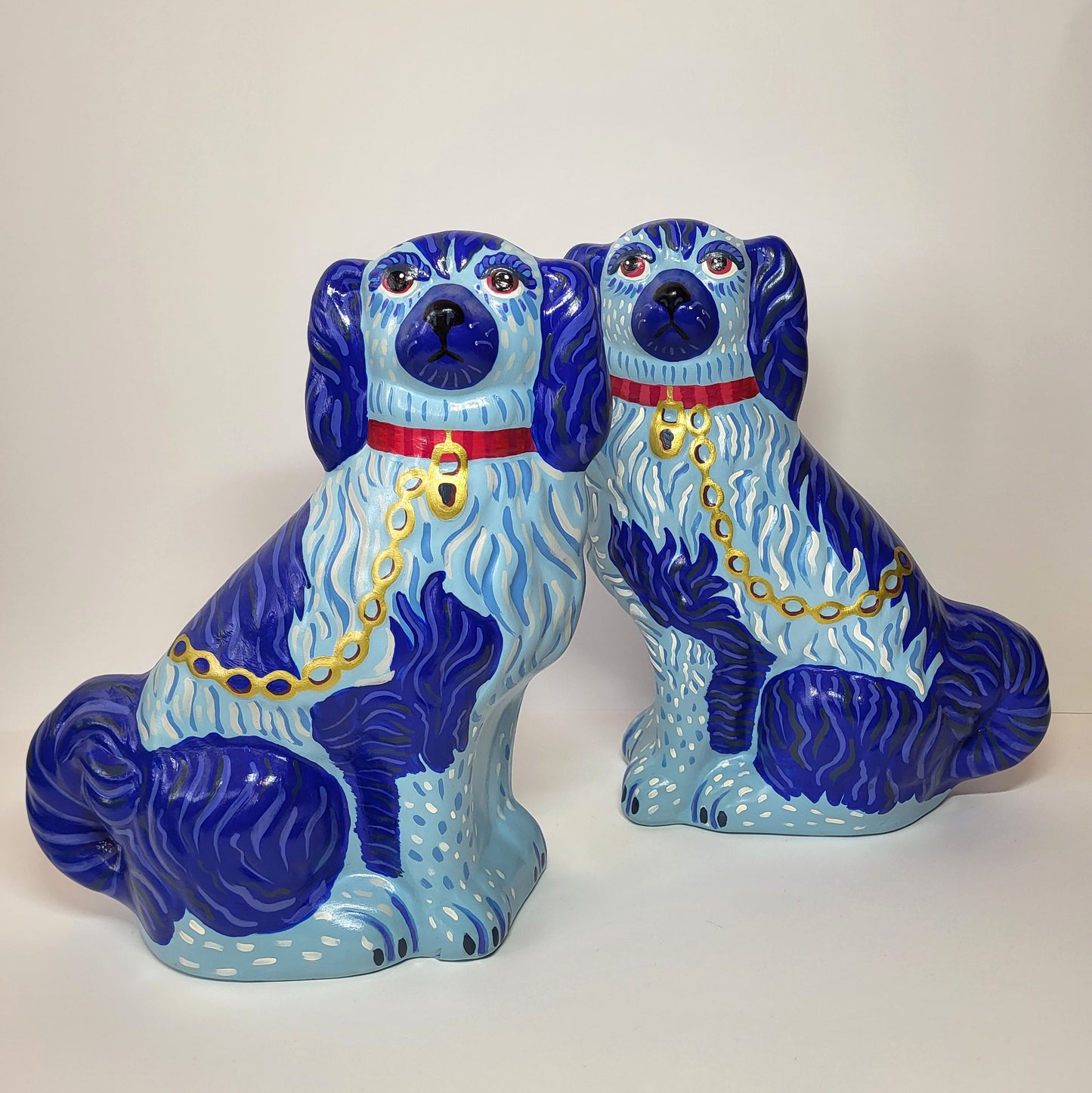 Hand Painted Ceramic Mantle Dogs