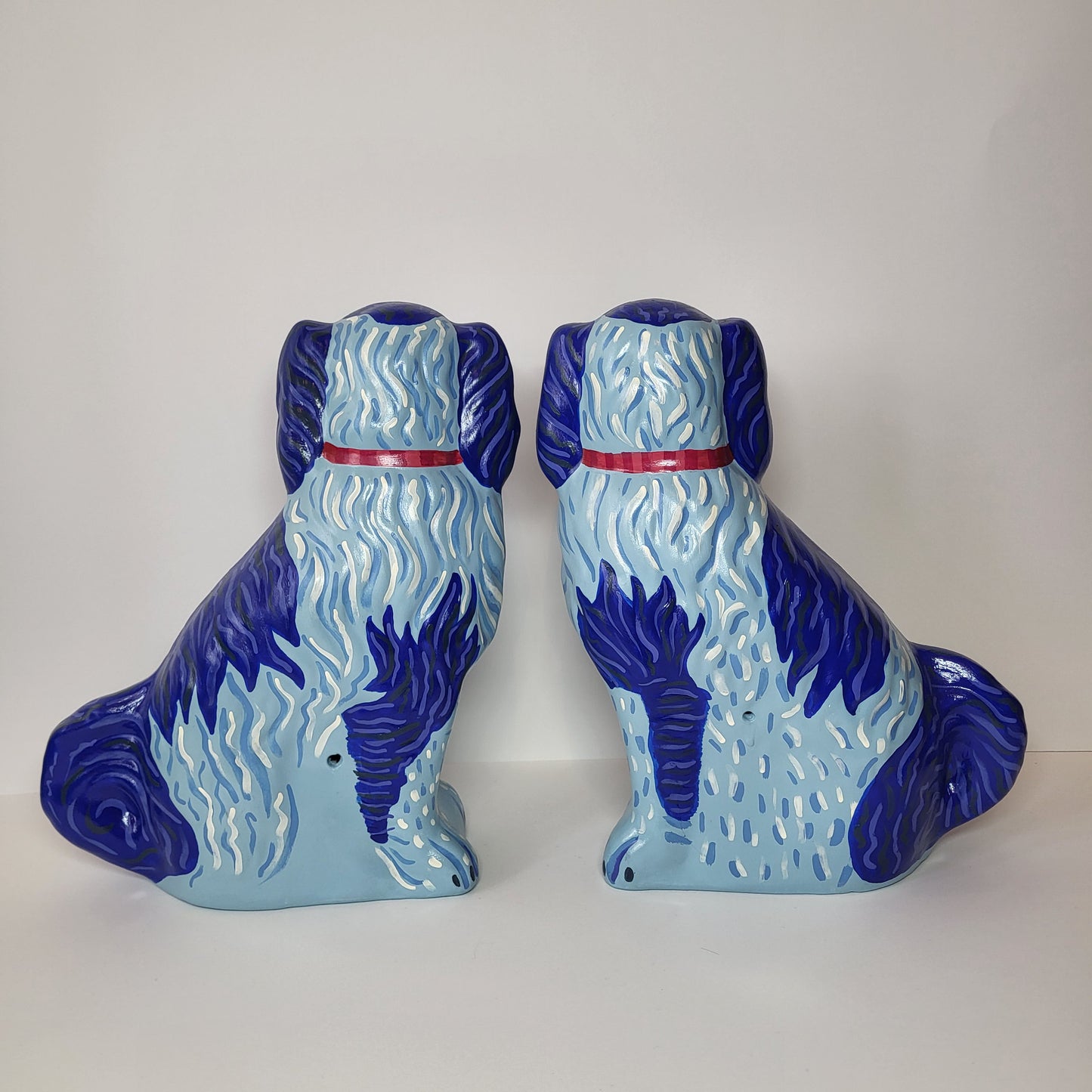 Hand Painted Ceramic Mantle Dogs