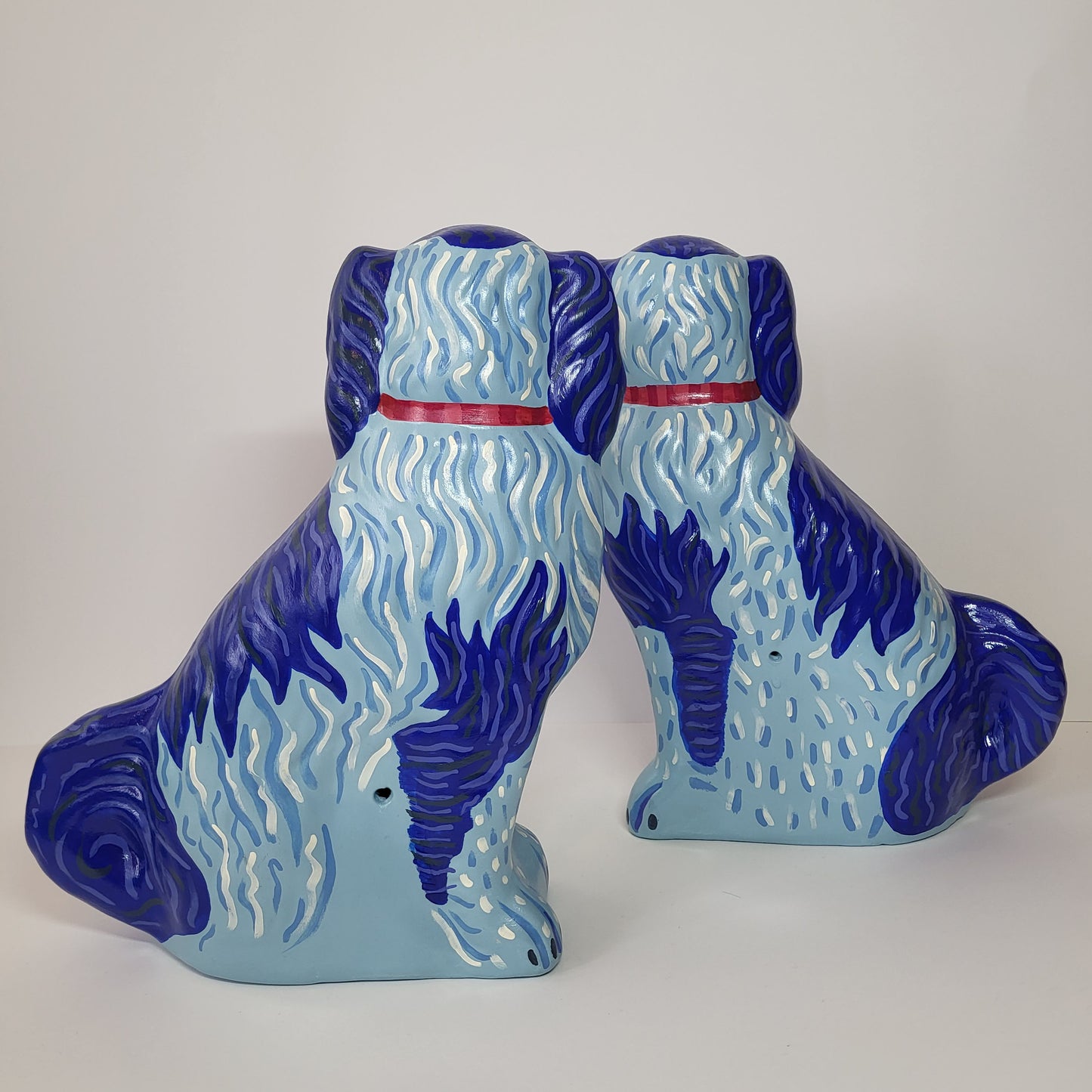 Hand Painted Ceramic Mantle Dogs