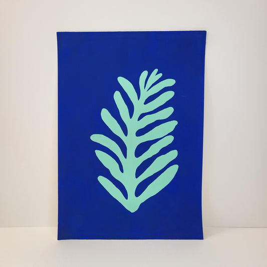 Cobalt Leaf Painting