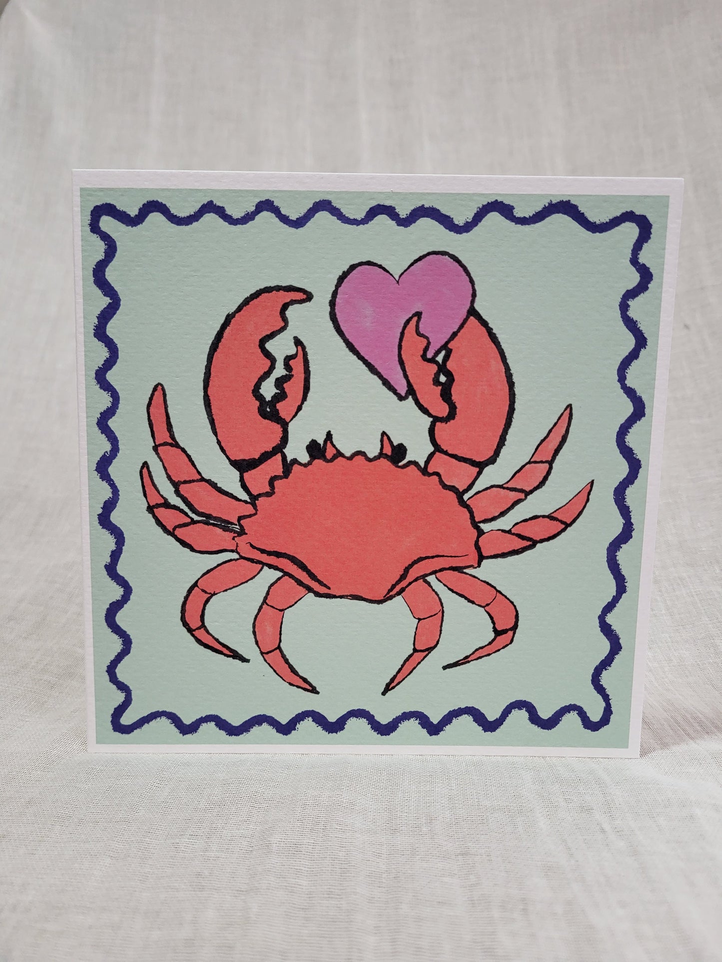 Crab Heart Greetings Card