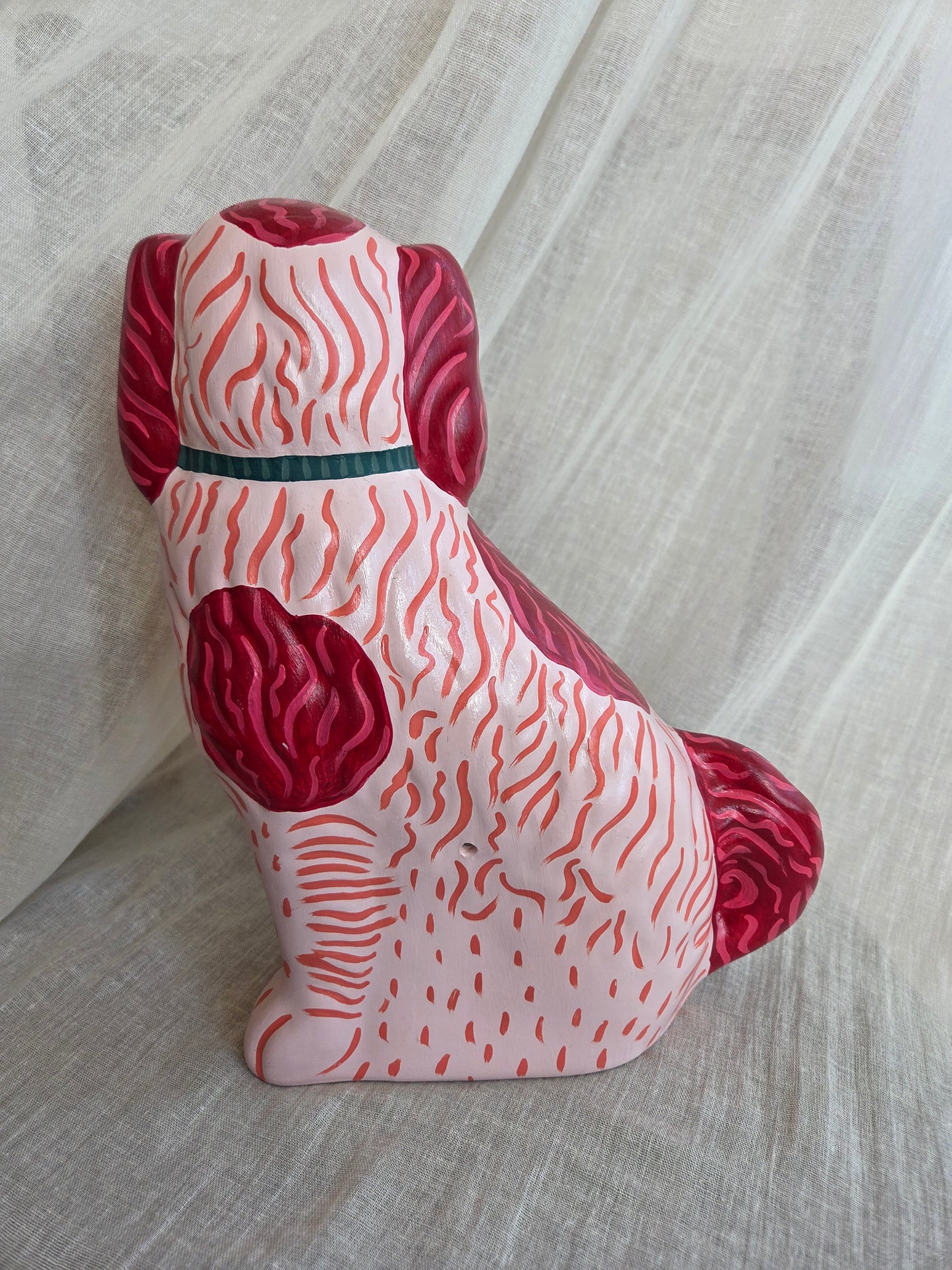 Large Hand Painted Pair of Mantle Dogs
