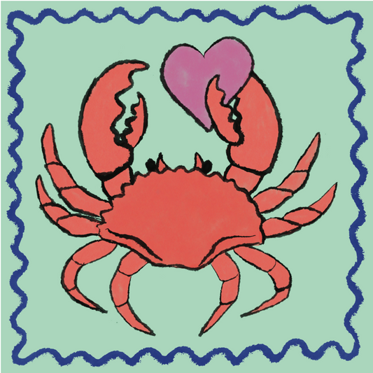 Crab Heart Greetings Card